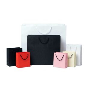 Prabangūs popieriniai maišeliai su virvelinėmis rankenėlėmis Ekodema